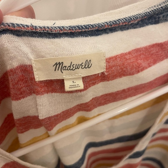 Madewell, Skyline V-Neck Tee in Jay Stripe - Picture 4 of 6